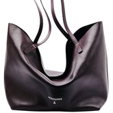 Patrizia Pepe - Shopping bag in pelle con pochette interna, Viola